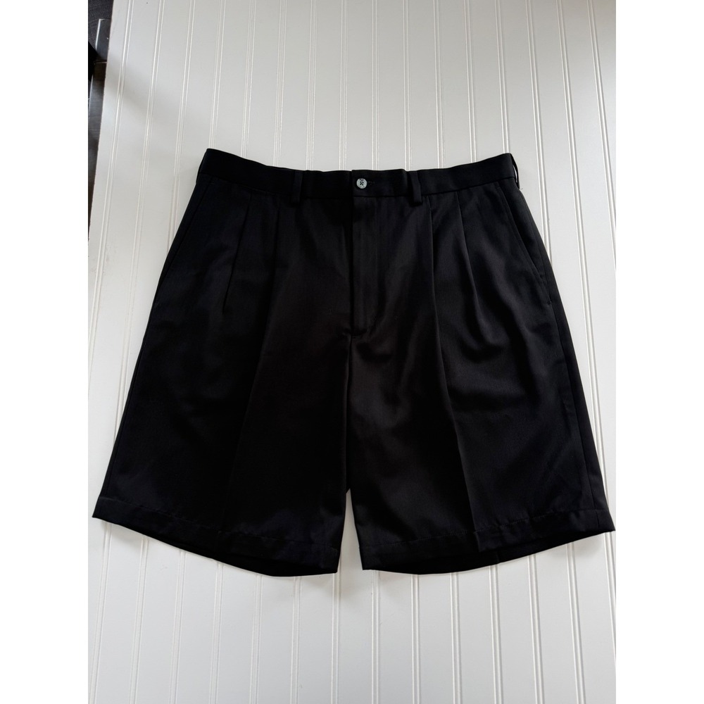 Ping Mens 38 Black Pleated Shorts Polyester‎ Rayon Dress Casual Pockets Golf